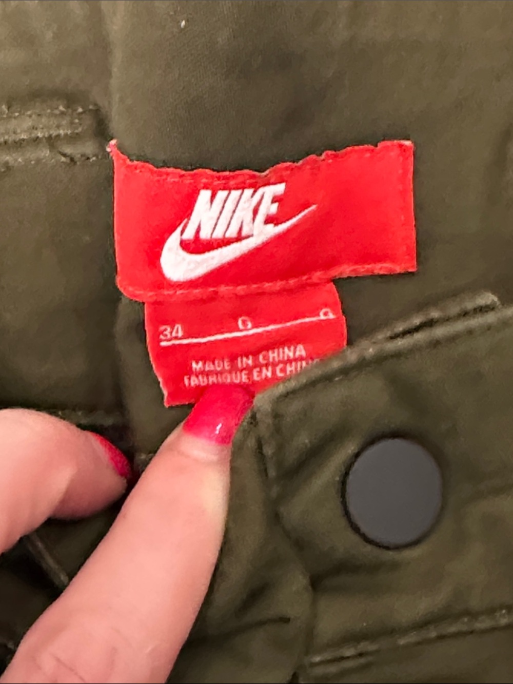 Nike Men's Olive Cargo Pants - Dark Green Utility Style - Picture 2 of 5